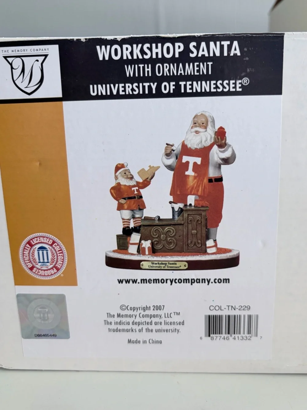 Tennessee Volunteers Collegiate Collectable Santa. 10th in Limited Series